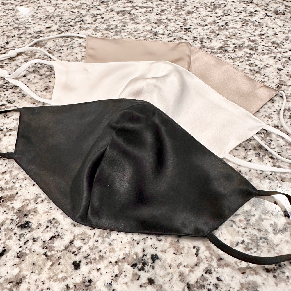 New Bridal 3-Layer Mulberry Silk Face Masks w/ Filter Pocket-Fashion Mask